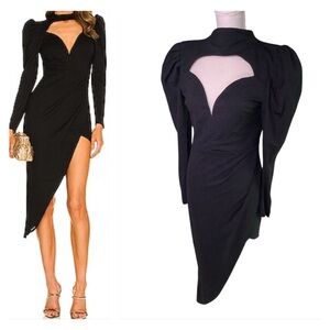 Michael Costello Kira Black Asymmetrical Dress B37